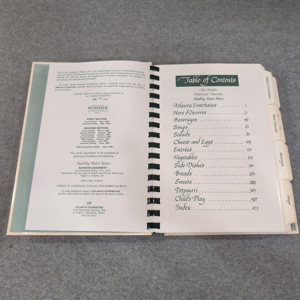 Atlanta Cooknotes Junior League of Atlanta 80th Anniversary Edition Cookbook - Picture 3 of 3